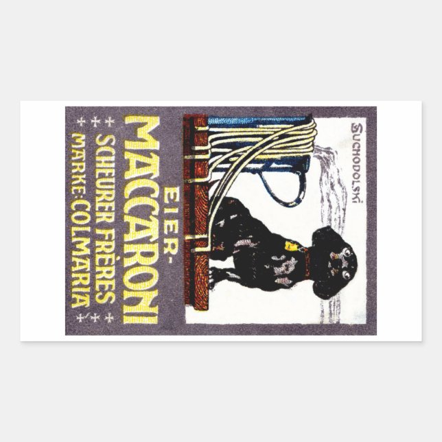 1910 Maccaroni-Poster Rechteckiger Aufkleber (Vorderseite)