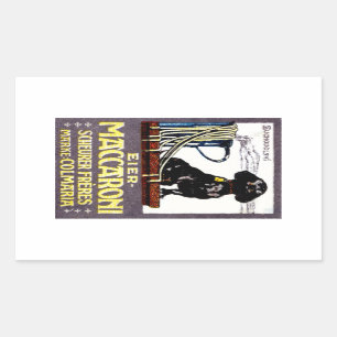 1910 Maccaroni-Poster Rechteckiger Aufkleber