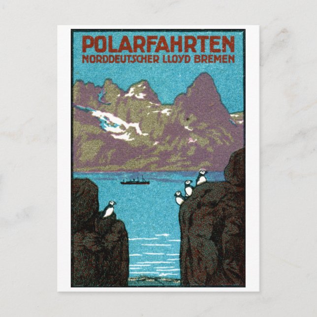 1910 Ocean Liner Poster Postkarte (Vorderseite)