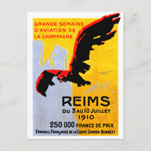1910 Reims Air Show Poster Postkarte