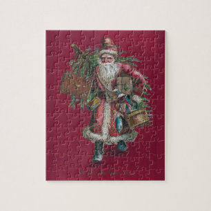 1910 Santa mit Baum und Spielzeug Puzzle