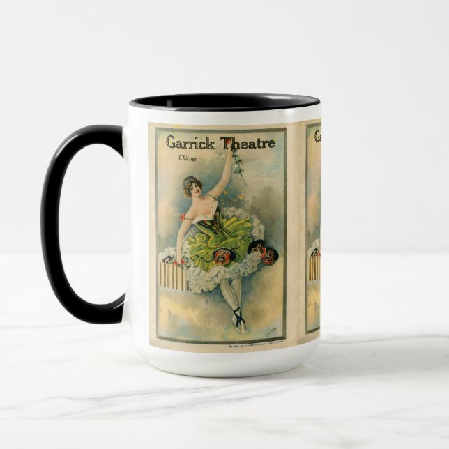 1910 Schönes Thespian Garrick Theater Chicago Tasse (Links)