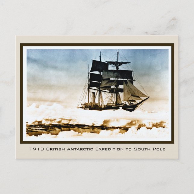 1910 Scott Expedition zum Terra Nova South Pole Postkarte (Vorderseite)