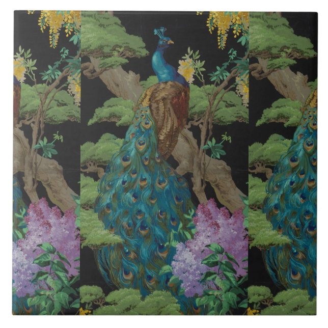 1910 Vintages Tapete Zedernbaum Fliese (Vorderseite)