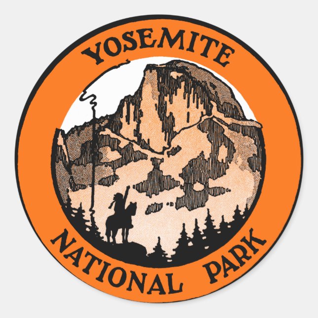 1910 Yosemite-Nationalpark Runder Aufkleber (Vorderseite)