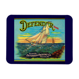 1910er Defender Marke Packing Segelbootlabel Magnet