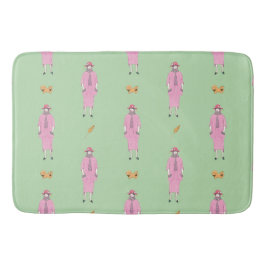 1910er Fashion Illustration Lady & Pekingese Dog Badematte