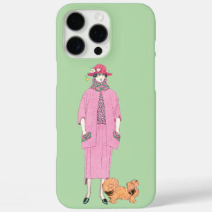 1910er Fashion Illustration Lady & Pekingese Dog iPhone 16 Pro Max Hülle