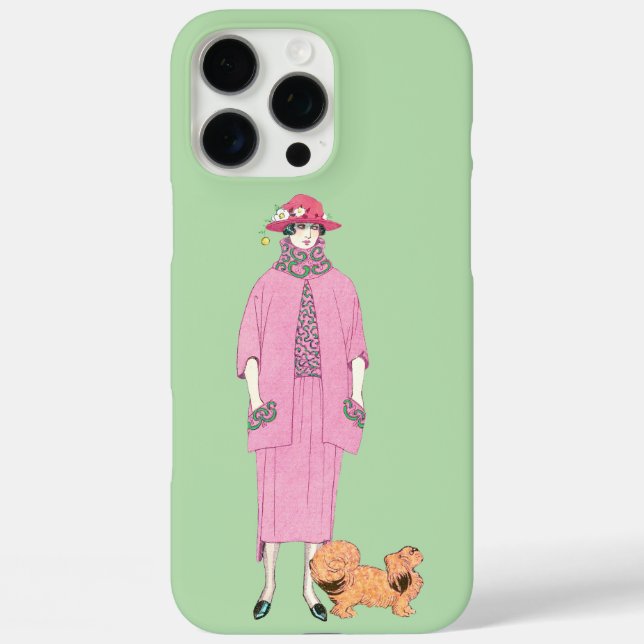 1910er Fashion Illustration Lady & Pekingese Dog Case-Mate iPhone Hülle (Rückseite)