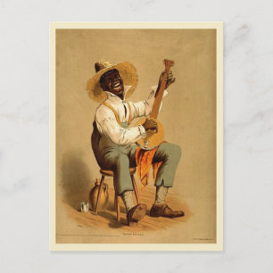 1910er Jahre Afroamerikanischer Banjo-Spieler Postkarte
