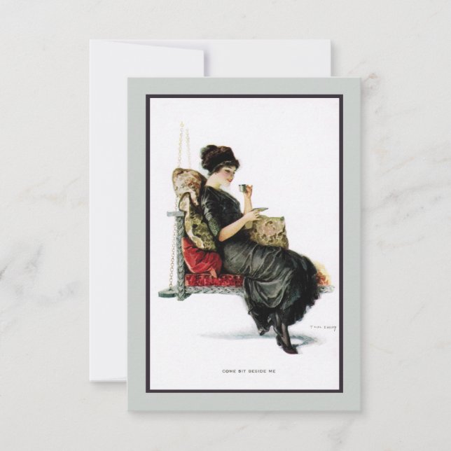 1910s Portal-Schwingen-Tee-Party Einladung (Vorderseite)