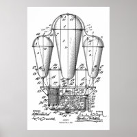 1911 Alte Luftschiff Ballon Patentkunst Zeichnend 