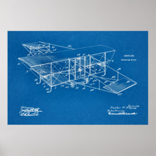 1911 Flugzeug Patent Kunst Zeichnung Druck Poster