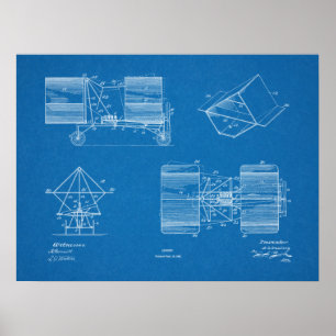 1911 Flugzeugpatentkunst Zeichnend Print Poster