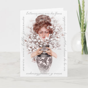 1911 "IMMERSE YOURSELF" FRENCH FLORAL GREETING KARTE