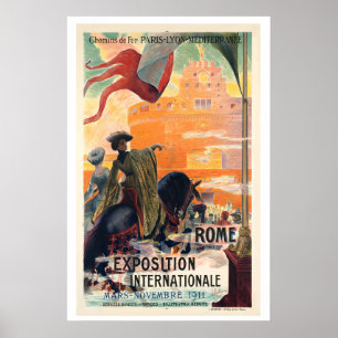 1911 Rom Exposition Internationale Eisenbahnen von Poster