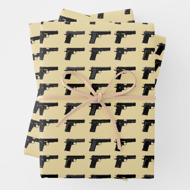 1911 Silhouette-Muster Zielsport Geschenkpapier Set (Beispiel)