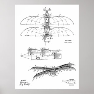 1911 Vintage Flugzeug Patent Kunst Zeichnung Druck Poster