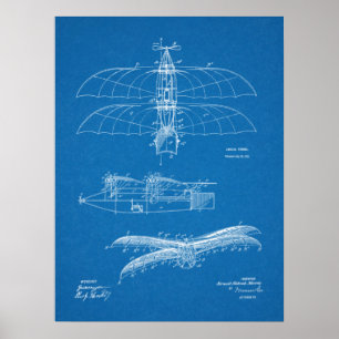 1911 Vintage Flugzeugpatentkunst Zeichnend Druck Poster
