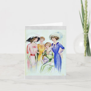 1911 Vintage Modekarte Karte