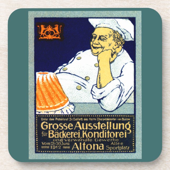 1912 Bäckerei + Süßwarenausstellung Untersetzer (Vorderseite)