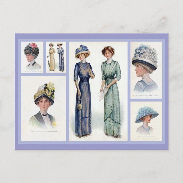 1912 Edwardian Fashion Collage Postcard Postkarte (Vorderseite)