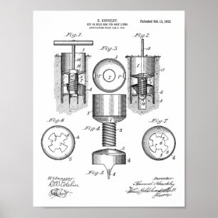1912 Golf Cup Loch Design Patent Art Print Poster