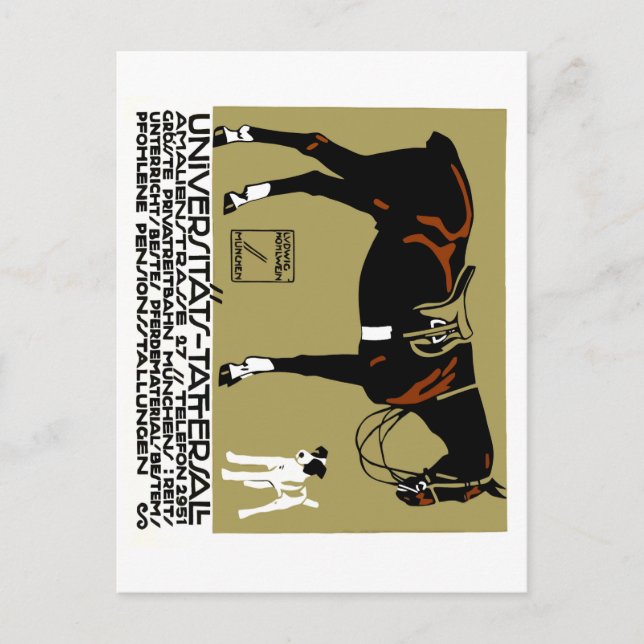 1912 Ludwig Hohlwein Pferderittenposter Art Postkarte (Vorderseite)