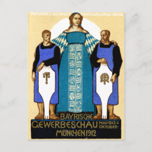 1912 München Deutschland Plakat Postkarte