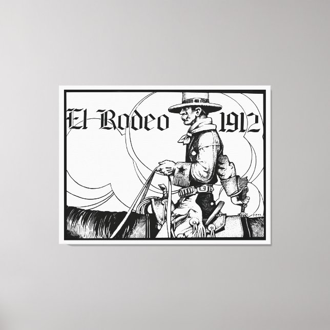 1912 Rodeo Cowboy Country Western Art Leinwanddruck (Vorderseite)