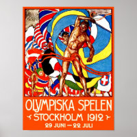 1912 Sommer-Olympia (Vintages Sportplakat) ~