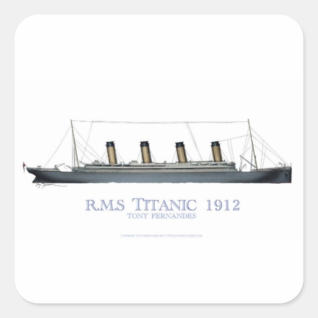 1912 Titanic 1 Quadratischer Aufkleber (Vorderseite)