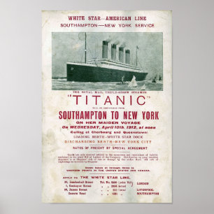 1912 TITANIC-Aufforderung zur Güterbeförderung Poster