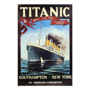 1912 Titanic White Star Line Vintage Fotodruck