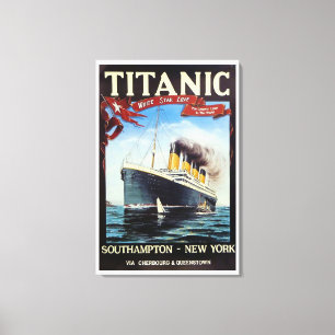 1912 Titanic White Star Line Vintage Leinwanddruck