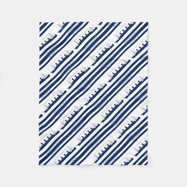 1912 titanischer blauer Streifen 5 Fleecedecke (Vorderseite)