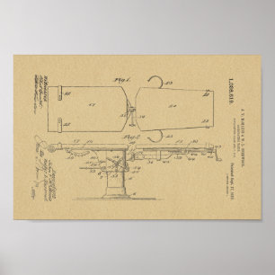 1912 Vintage Osteopathische Tabelle Patentschrift Poster