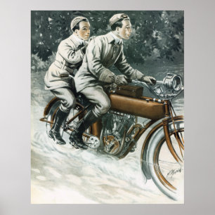 1912 Vintages Motorrad-Illustrations-Poster Poster