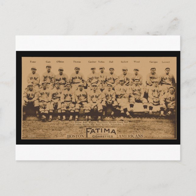 1913 Boston Red Sox Fatima Tobacco Card Print Postkarte (Vorderseite)