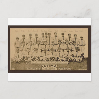 1913 Brooklyn Dodgers Fatima Tobacco Card Print Postkarte