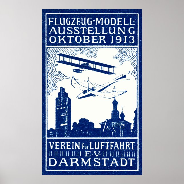 1913 Darmstadt Air Show Poster (Vorne)