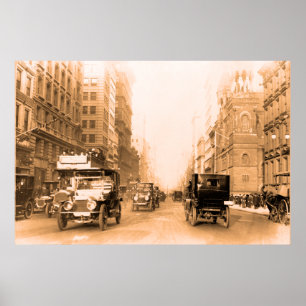 1913 Fifth Avenue New York Sepia Vintage-Foto Poster