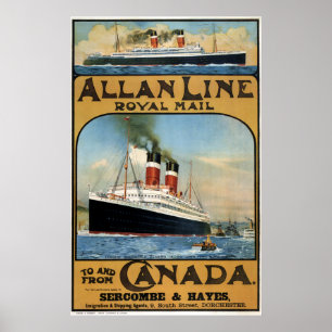1913 KANADA, VEREINIGTES KÖNIGREICH, STEAMSHIP POSTER