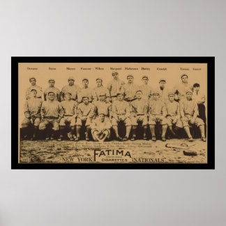 1913 New Yorker Giants Fatima Tobacco Card Poster