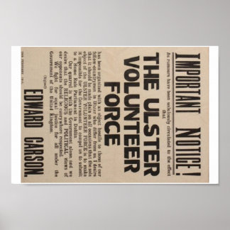 1913 Ulster Poster. Poster