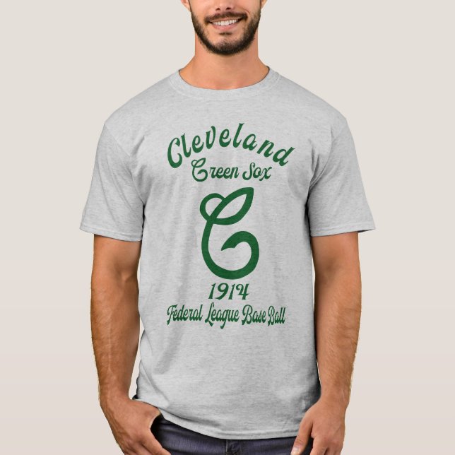 1914 Cleveland Green Sox Bundesstaatlich League Ba T-Shirt (Vorderseite)