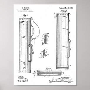 1914 Golf Caddy Club Bag Design Patent Kunstprint Poster