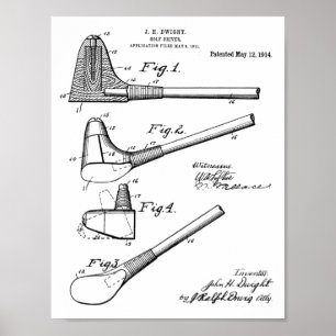 1914 Golf Club Driver Design Patent Art Print Poster