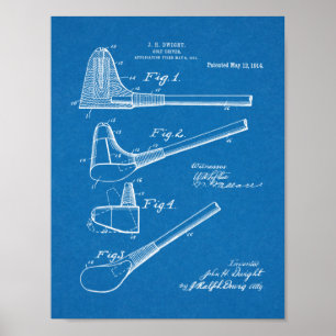 1914 Golfschläger-Treiber-Design-Patent Kunststoff Poster