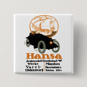 1914 Hansa Automobile Button